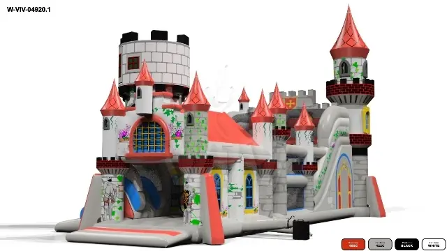 Knight's Castle with Active Center - in two parts commercial inflatable slide