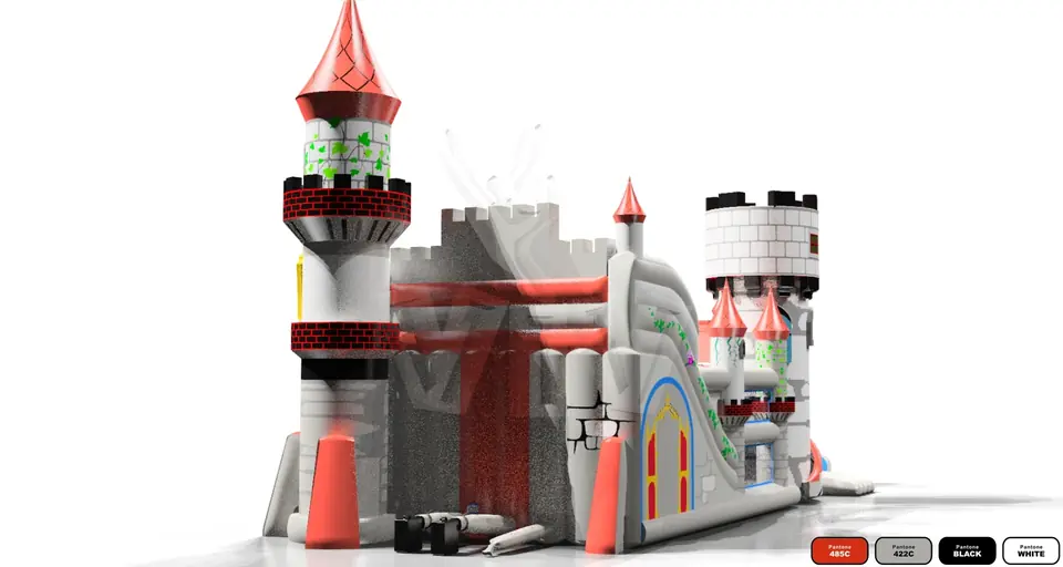 Knight's Castle with Active Center - Knights Collection commercial inflatable slide