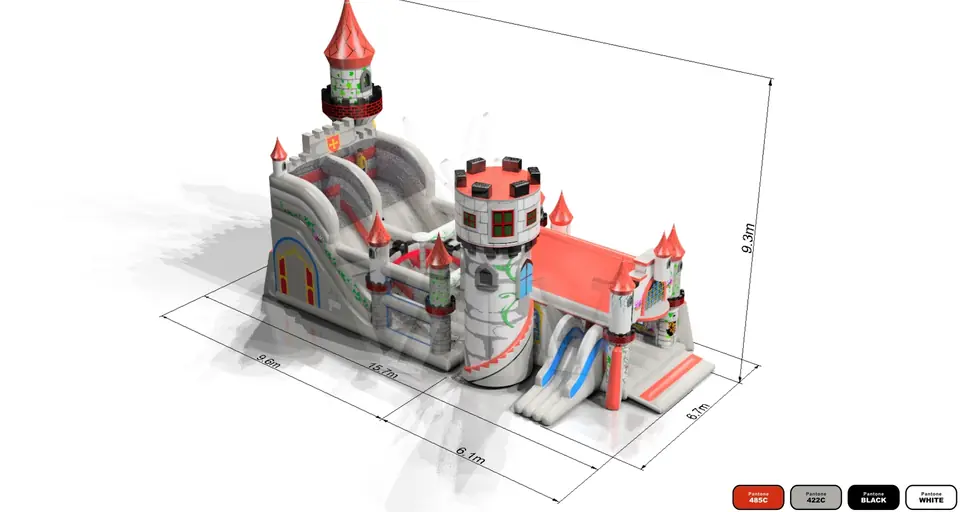 Knight's Castle with Active Center - Knights Collection commercial inflatable slide