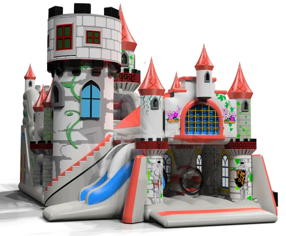 Knight's Castle with Active Center - Knights Collection commercial inflatable slide