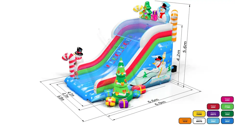 Mini Simple Christmas commercial inflatable slide