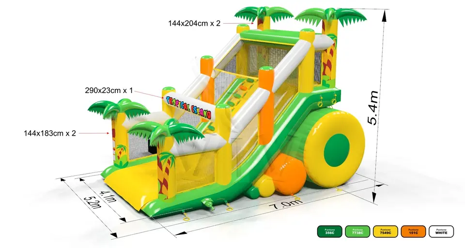 Mini Tropical Islands commercial inflatable slide