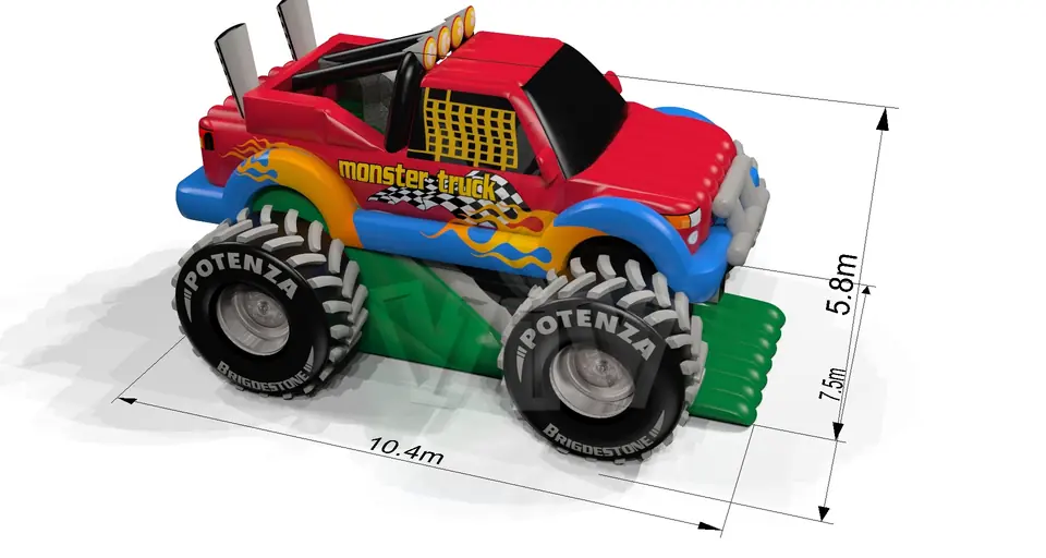 Monster Truck commercial inflatable slide