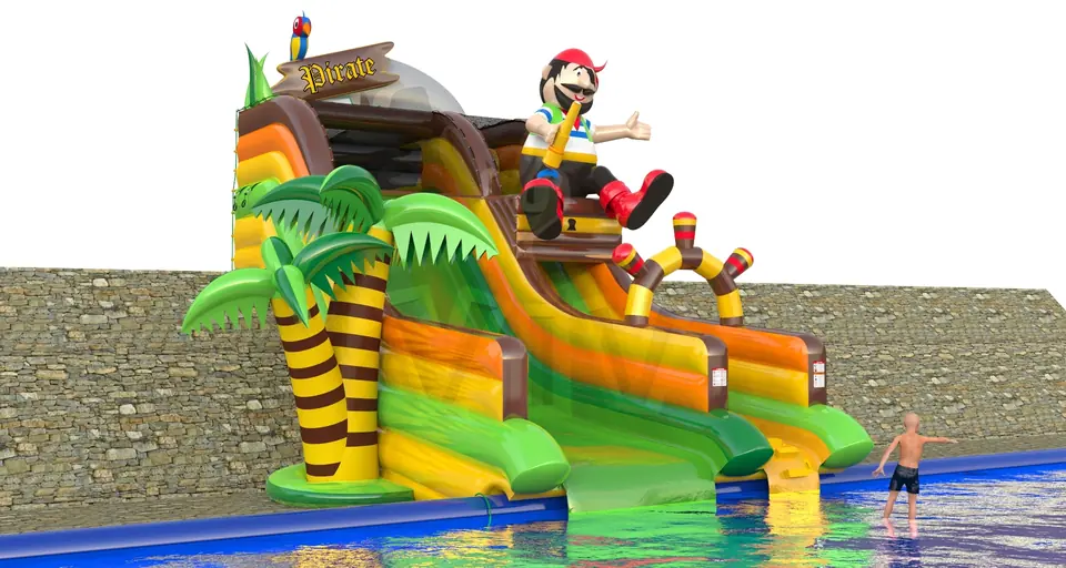 Pirate on the slope commercial inflatable slide