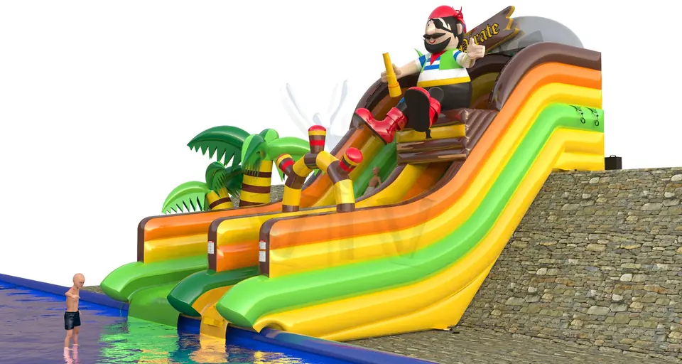 Pirate on the slope commercial inflatable slide