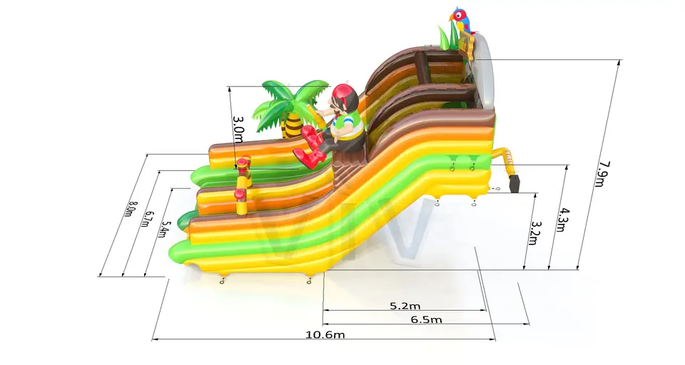 Pirate on the slope commercial inflatable slide