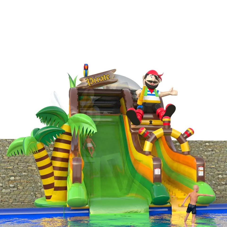 Pirate on the slope commercial inflatable slide