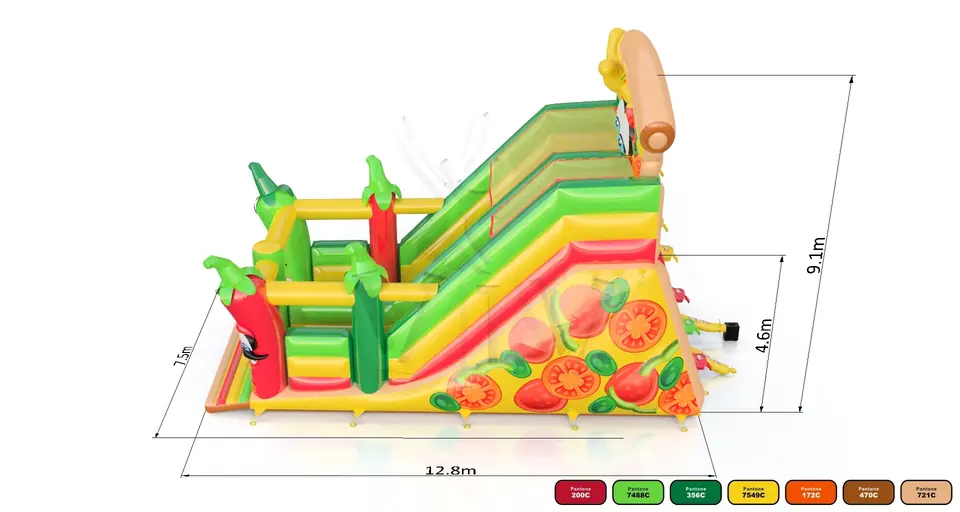 Pizza commercial inflatable slide