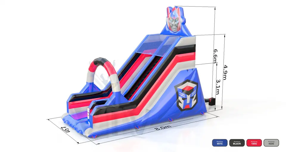 Robot M with robot head commercial inflatable slide