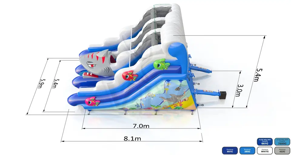 Shark Mini for the pool commercial inflatable slide