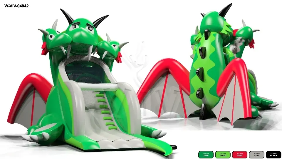 Slide Dragons 13.8 x 7.8 x 7.6 m commercial inflatable slide
