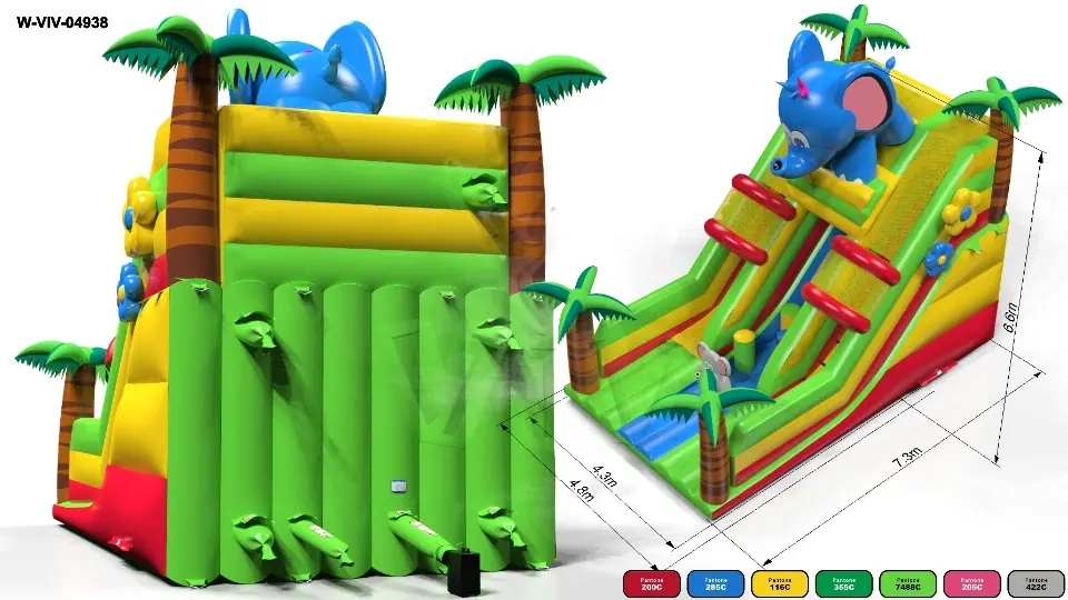 Slide Elephant 7.3 x 4.8 x 6.6 m commercial inflatable slide