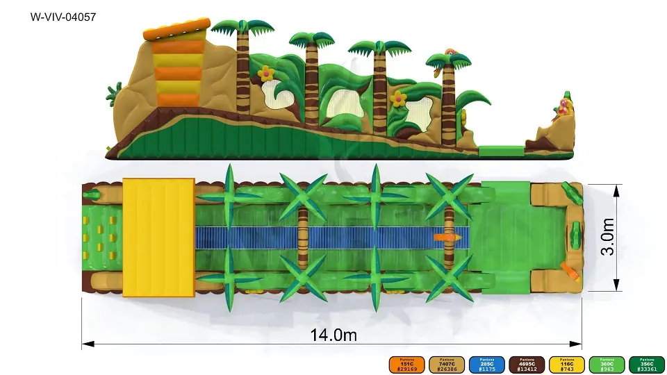 Slide Rolls Jungle (without rolls) commercial inflatable slide