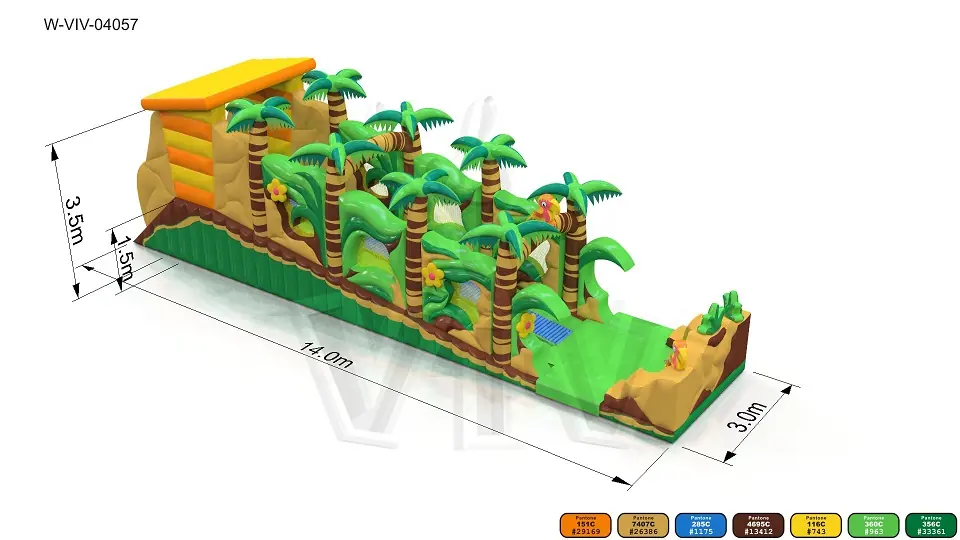 Slide Rolls Jungle (without rolls) commercial inflatable slide