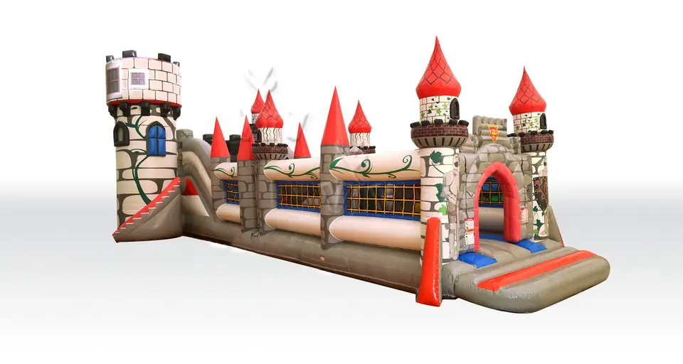 the Lionheart with Active Center - Knights Collection commercial inflatable slide