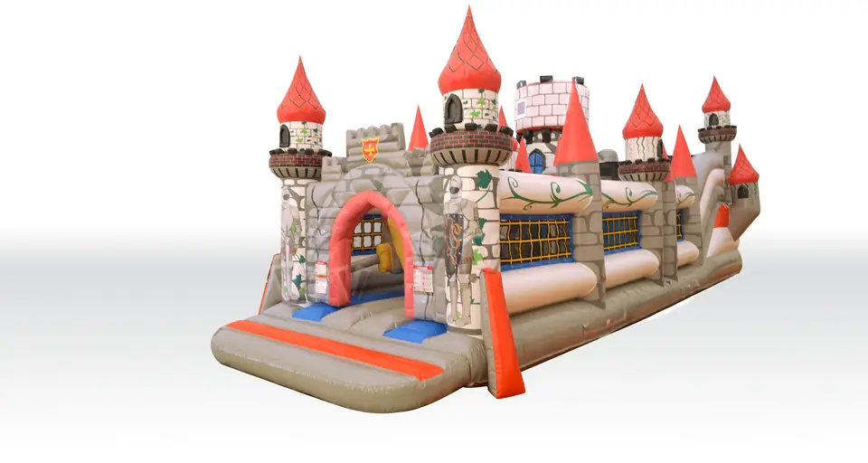 the Lionheart with Active Center - Knights Collection commercial inflatable slide