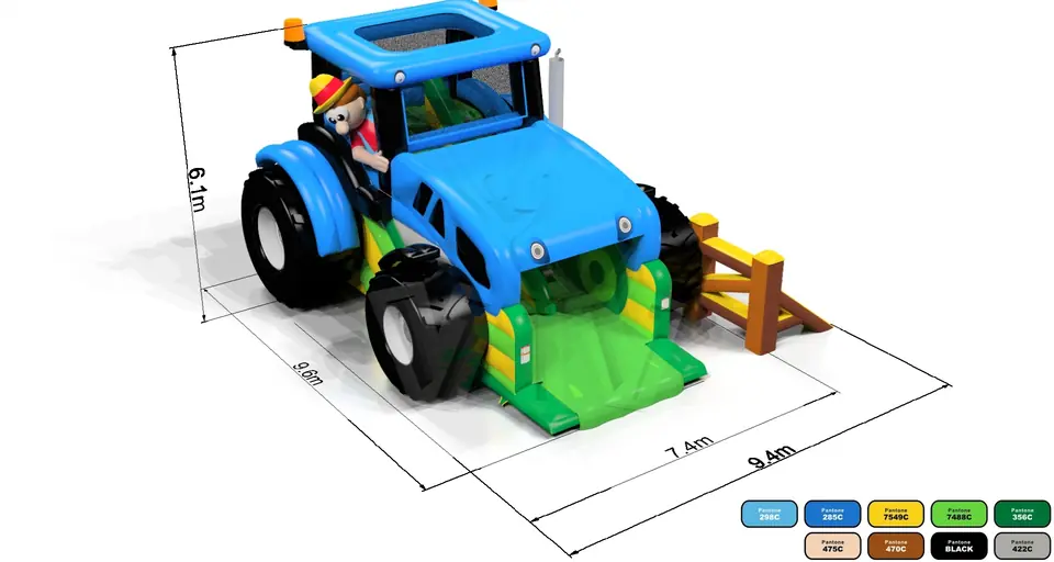 Tractor commercial inflatable slide