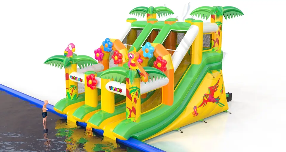 Tropical Island for the pool commercial inflatable slide