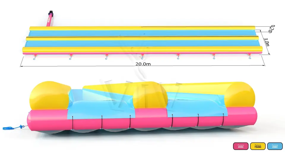 Water slide double lane commercial inflatable slide