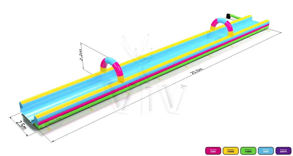Water slide lane 25m Startup commercial inflatable slide