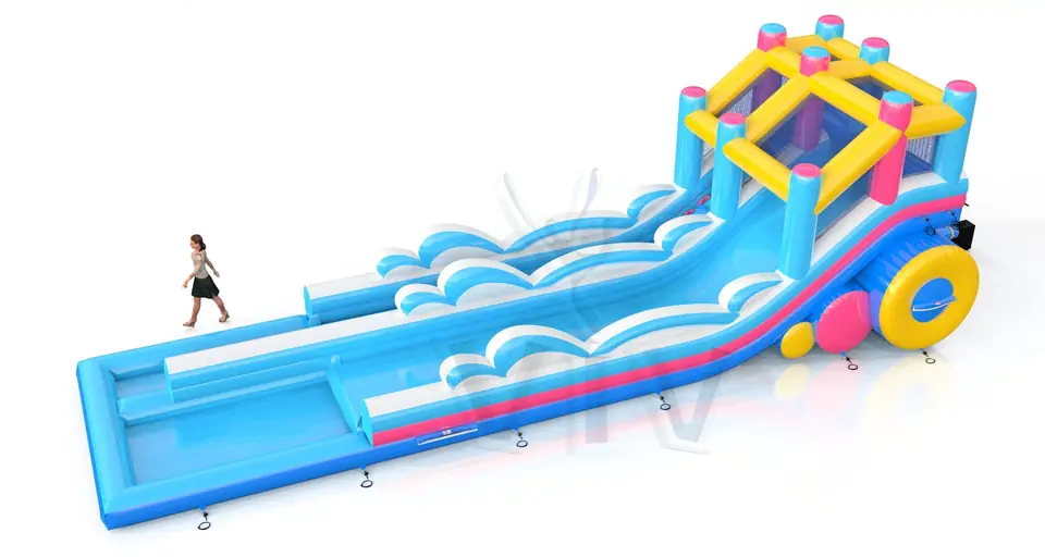 Water slide wave commercial inflatable slide