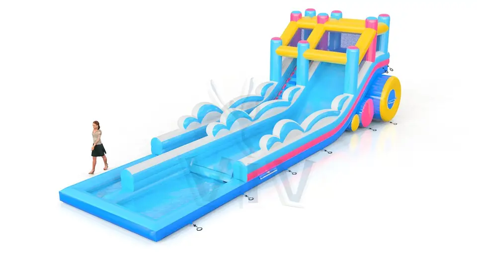 Water slide wave commercial inflatable slide