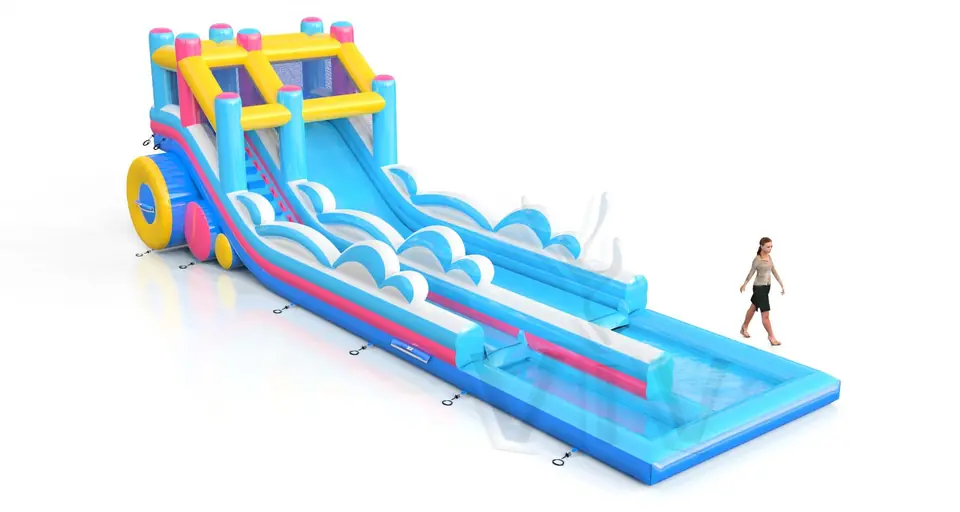 Water slide wave commercial inflatable slide