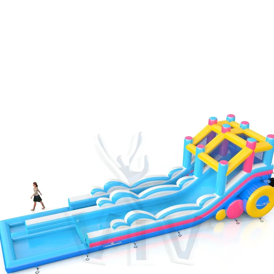 Water slide wave commercial inflatable slide