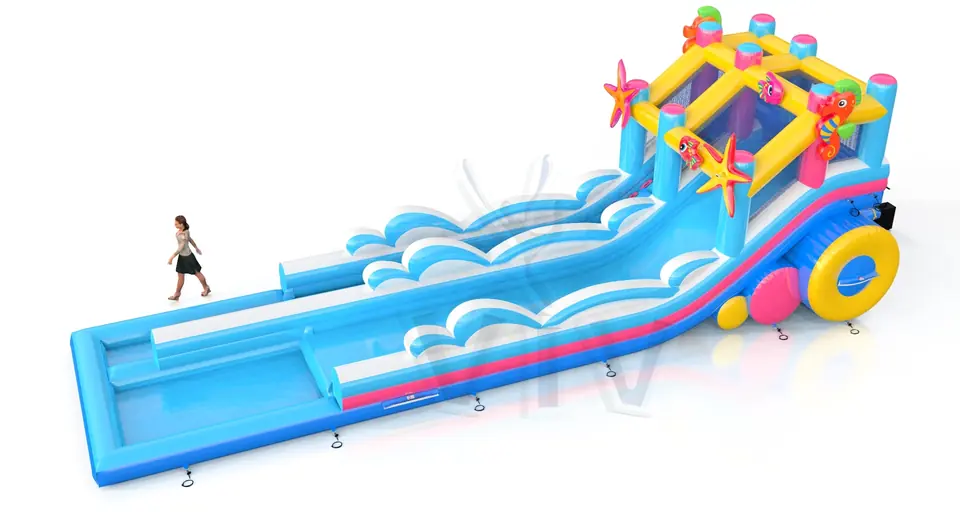 Water slide Wave commercial inflatable slide