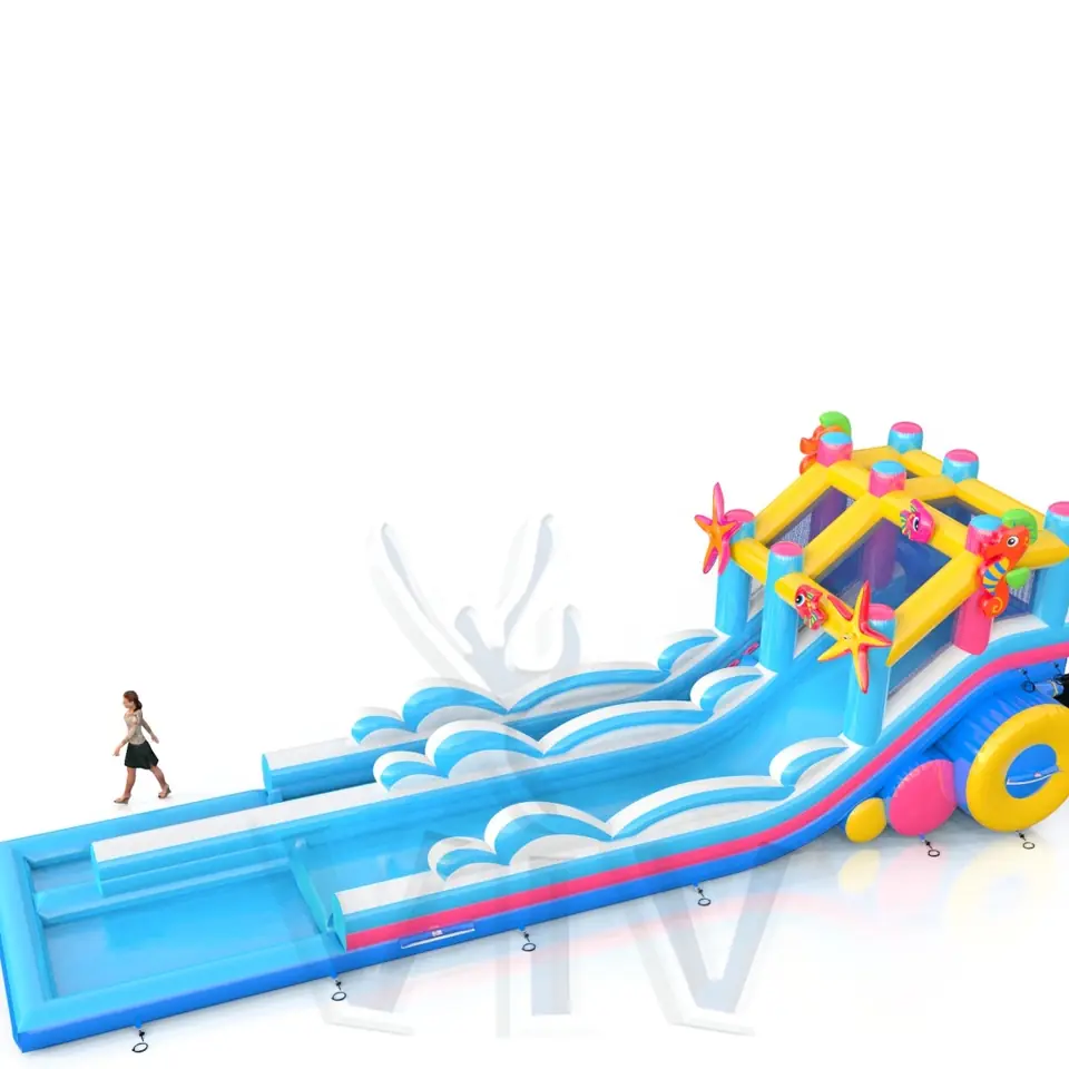 Water slide Wave commercial inflatable slide