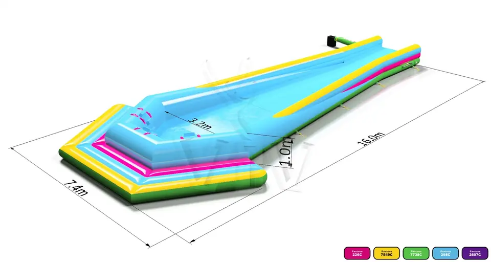 Waterslide Pool 16m Startup POLYMAT commercial inflatable slide