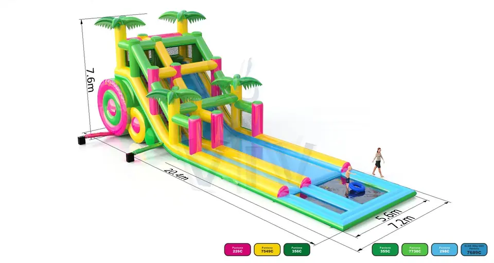 Waterslide with pool commercial inflatable slide