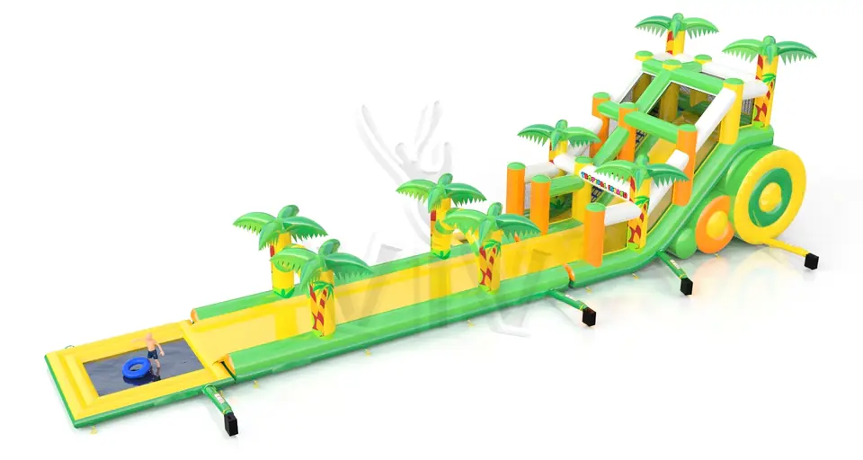 Waterslide with pool 3 parts Tropical Islands commercial inflatable slide