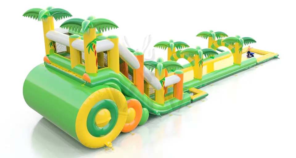 Waterslide with pool 3 parts Tropical Islands commercial inflatable slide