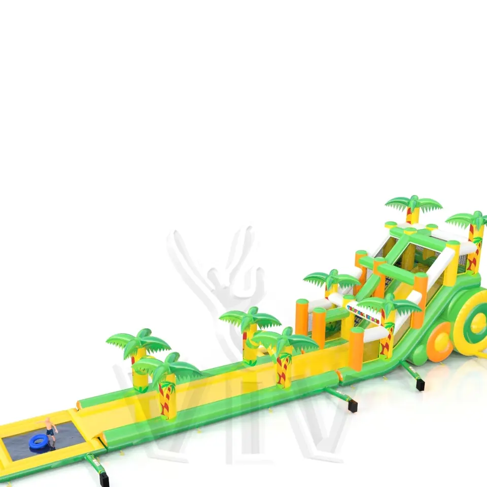 Waterslide with pool 3 parts Tropical Islands commercial inflatable slide
