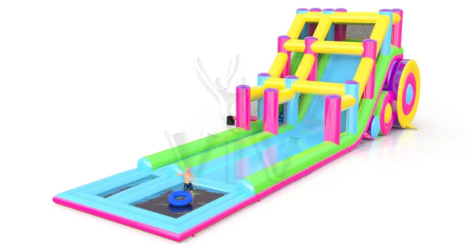 Waterslide with pool and Entrance on the Same Side commercial inflatable slide