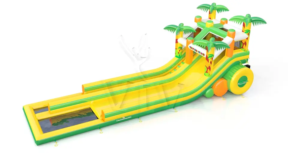 Waterslide with pool Tropical Islands commercial inflatable slide