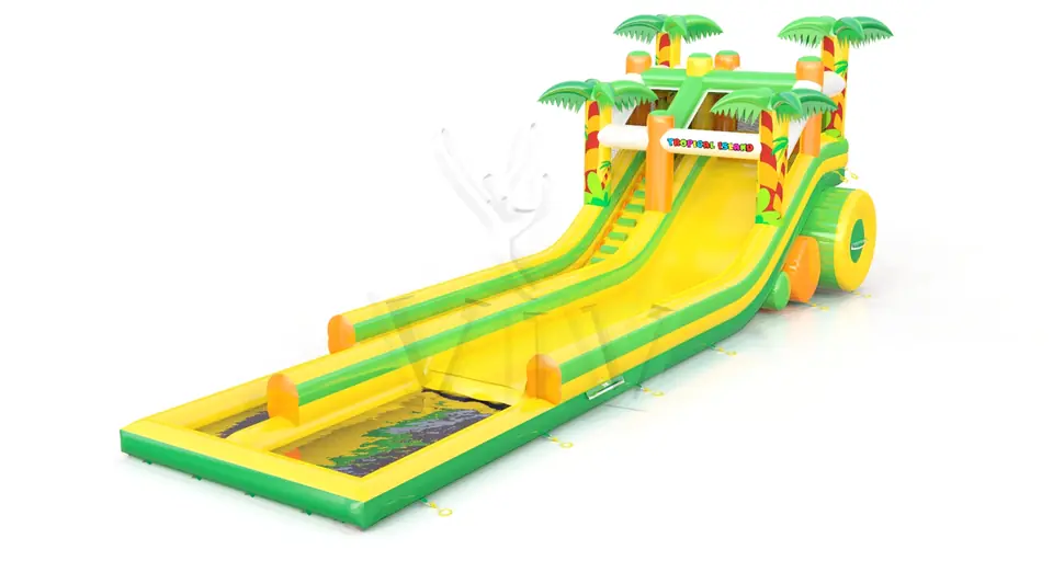 Waterslide with pool Tropical Islands commercial inflatable slide