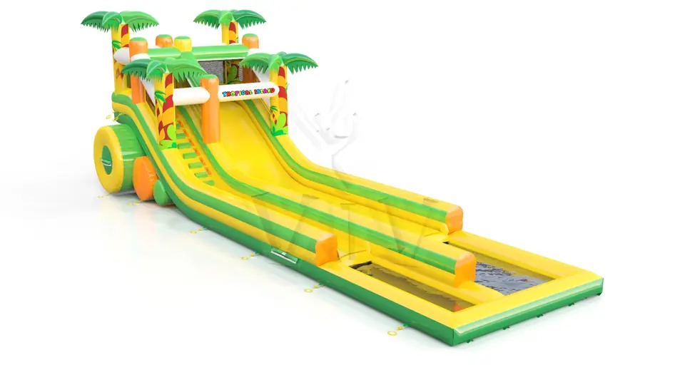 Waterslide with pool Tropical Islands commercial inflatable slide