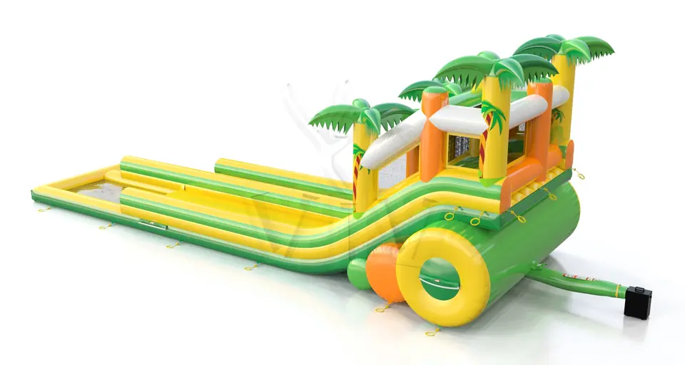 Waterslide with pool Tropical Islands commercial inflatable slide