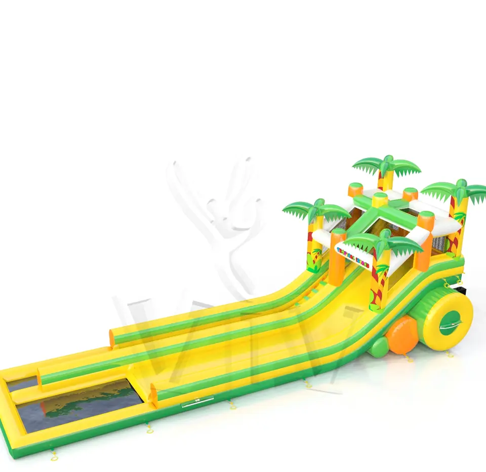 Waterslide with pool Tropical Islands commercial inflatable slide