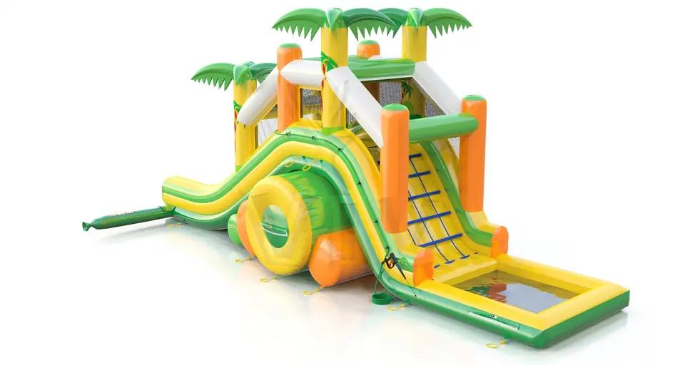 Waterslide with pool Tropical Islands commercial inflatable slide