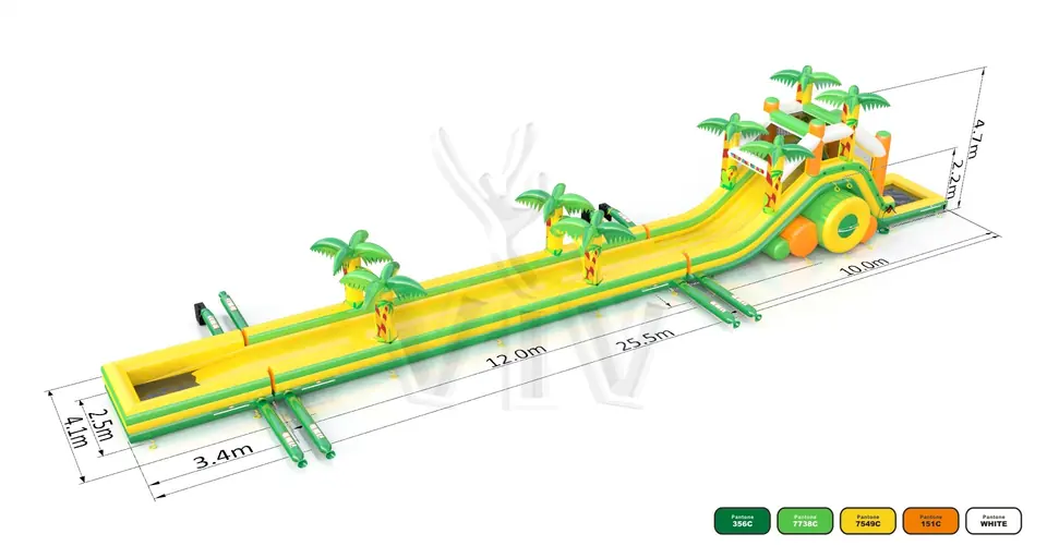 Waterslide with pool Tropical Islands commercial inflatable slide