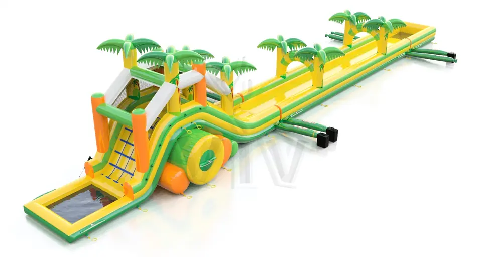 Waterslide with pool Tropical Islands commercial inflatable slide