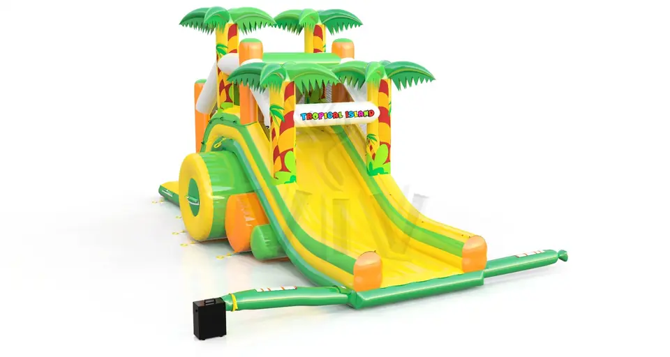 Waterslide with pool Tropical Islands commercial inflatable slide