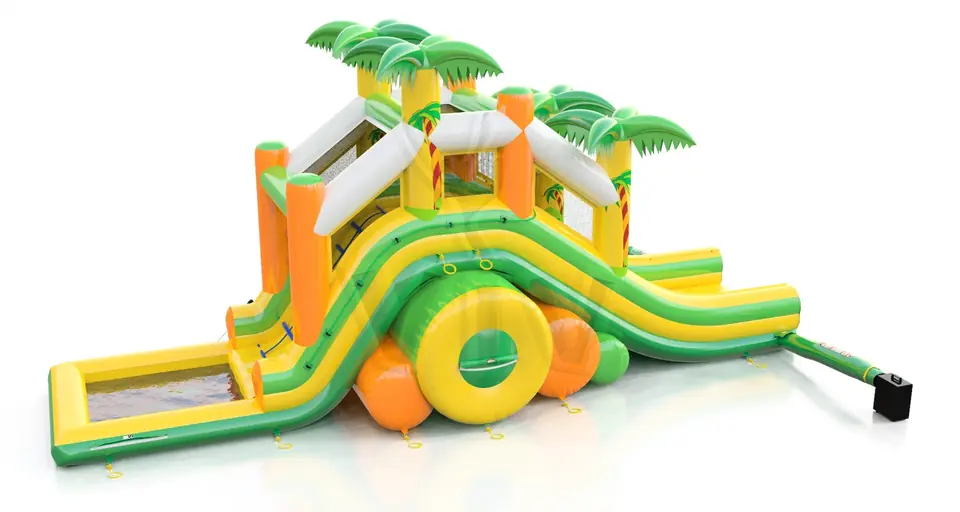 Waterslide with pool Tropical Islands commercial inflatable slide