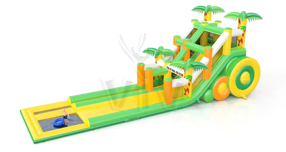 Waterslide with pool Tropical Islands commercial inflatable slide