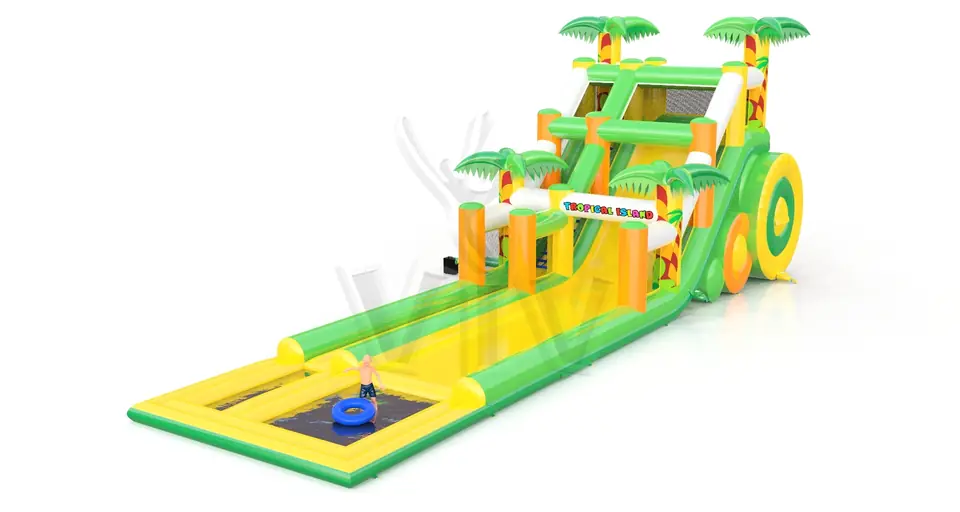 Waterslide with pool Tropical Islands commercial inflatable slide