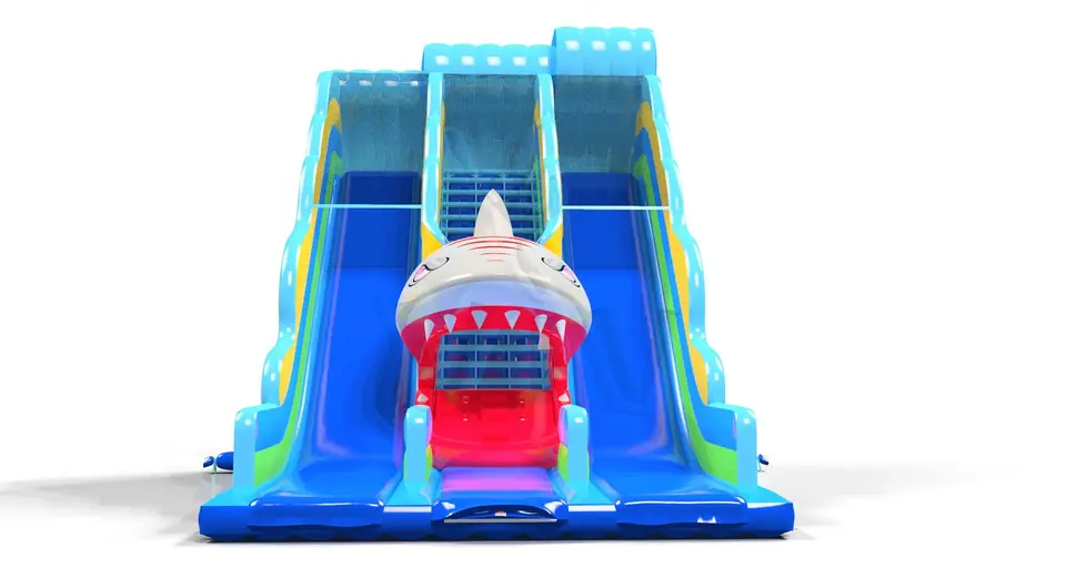 wave with shark Underwater World commercial inflatable slide