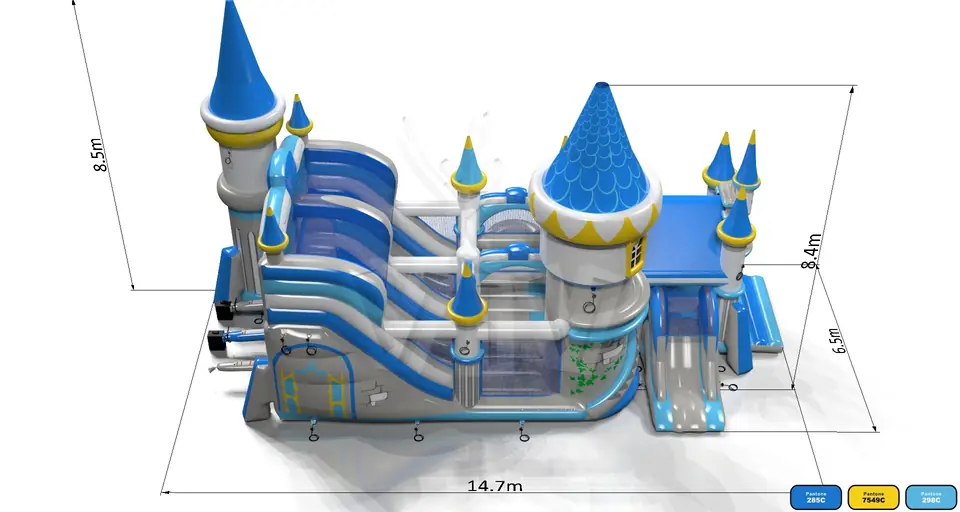 with AC Aurora Castle commercial inflatable slide